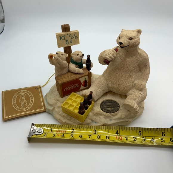 Vintage 1996 Coca-Cola Heritage Collection Bears Coca-Cola Stand Figurine w/ Tag - Picture 16 of 16